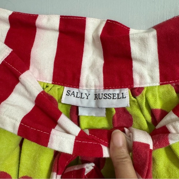 Sally Russell Vibrant Polka Dot and Stripe Apron Size XS - Picture 3 of 5